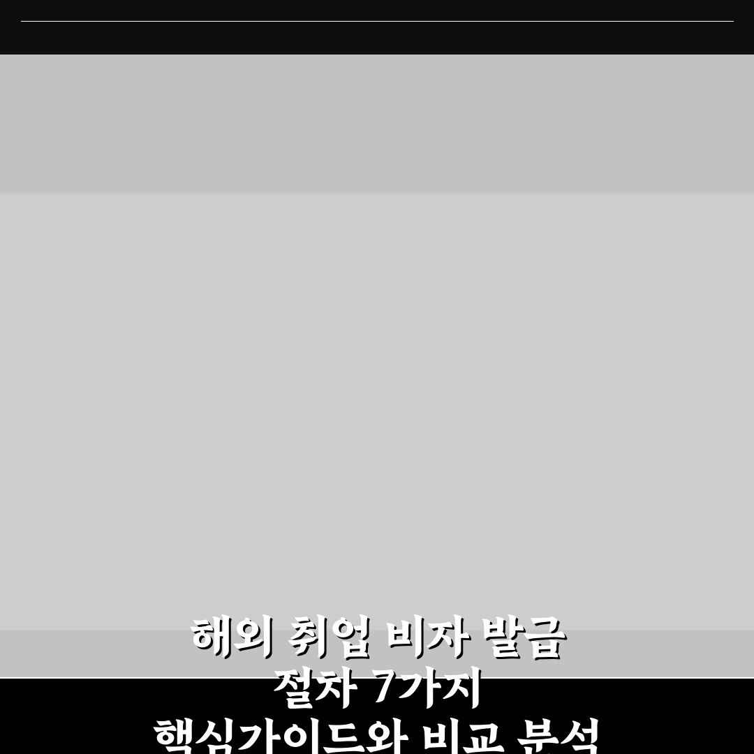 해외 취업 비자 발급 절차 7가지 핵심가이드와 비교 분석