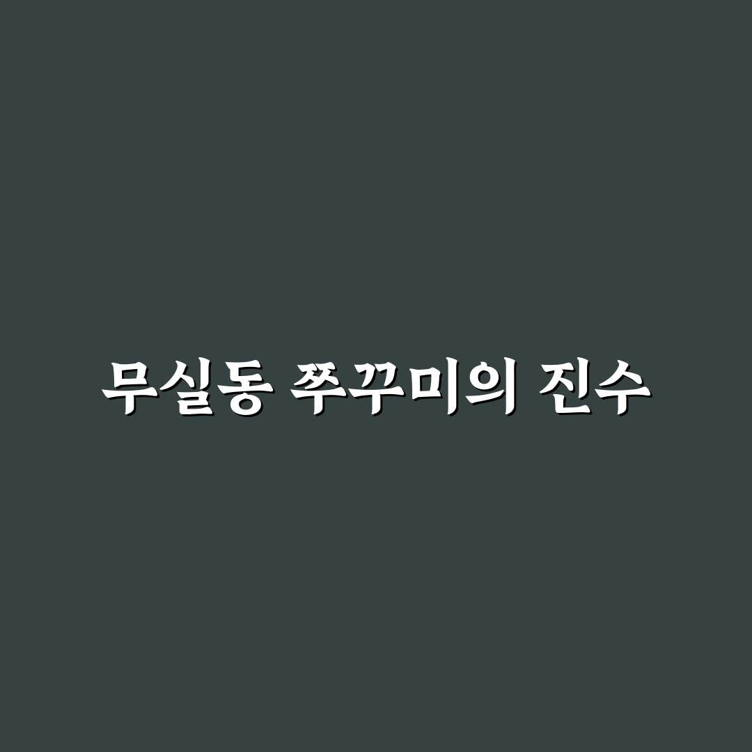 무실동 쭈꾸미 맛집 추천과 방문 꿀팁 공유