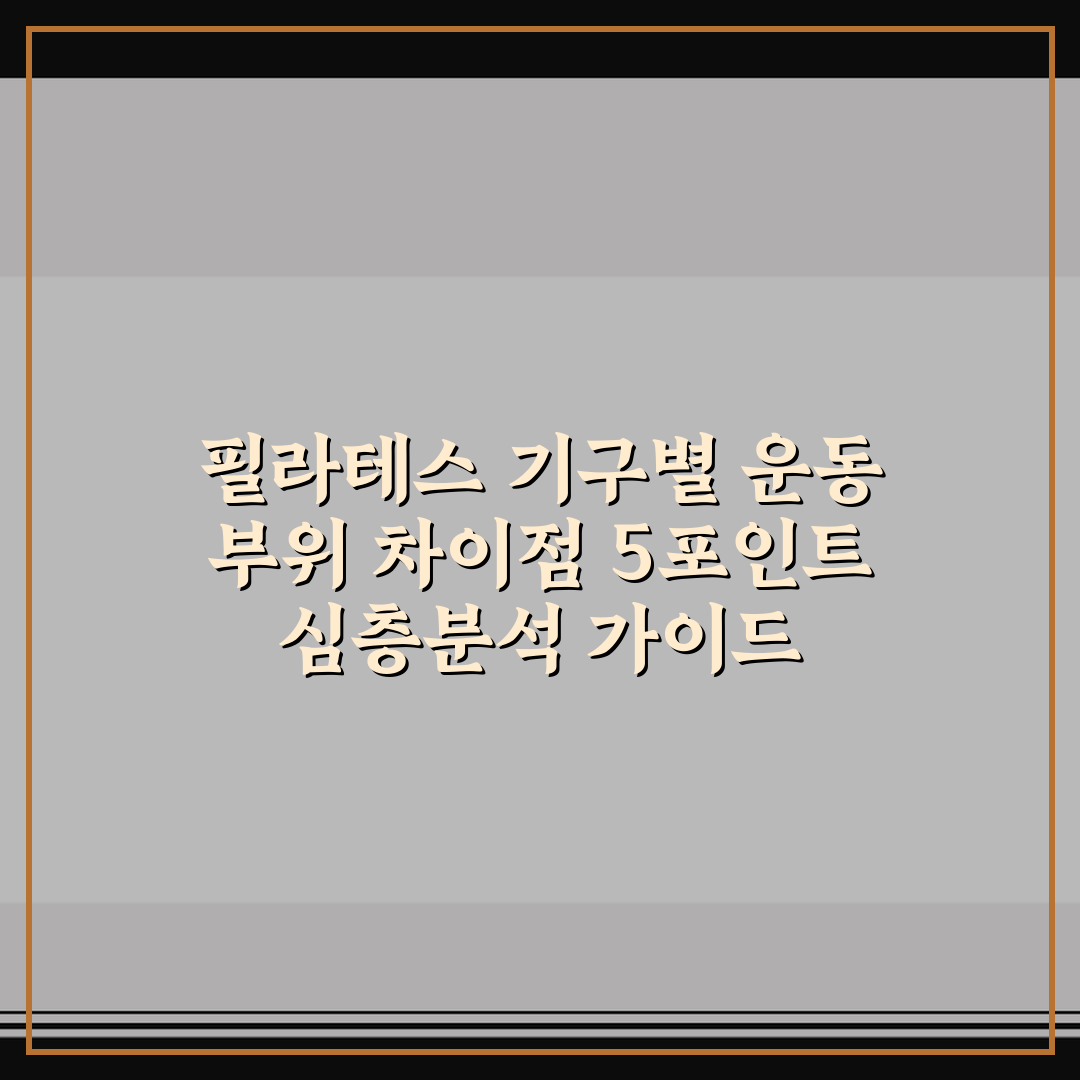 필라테스 기구별 운동 부위 차이점 5포인트 심층분석 가이드