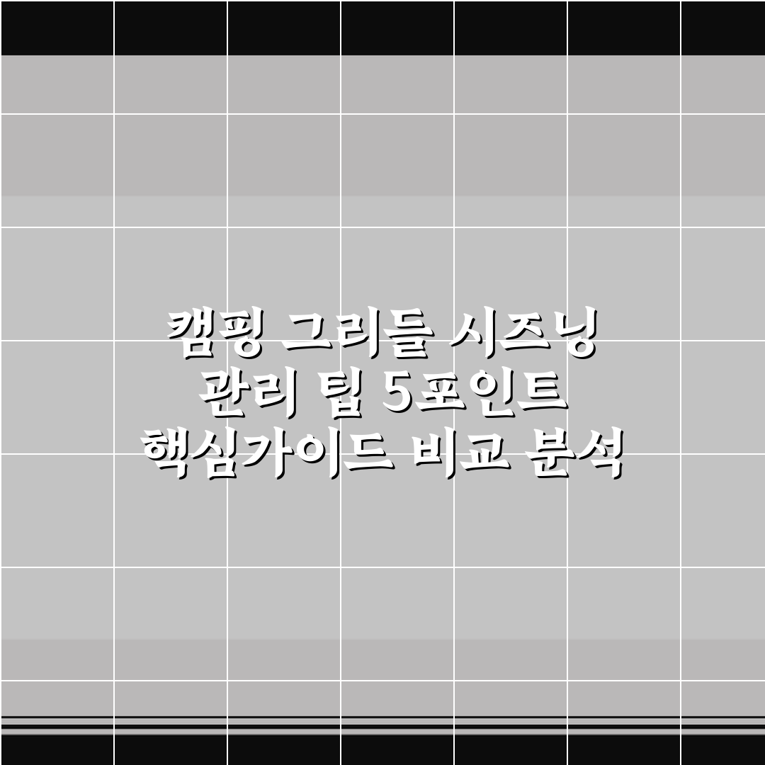 캠핑 그리들 시즈닝 관리 팁 5포인트 핵심가이드 비교 분석