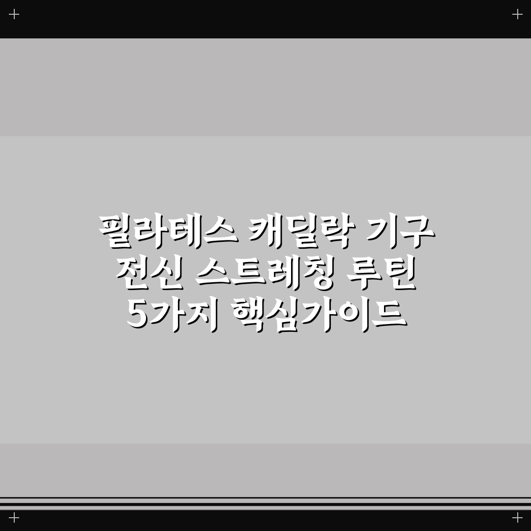 필라테스 캐딜락 기구 전신 스트레칭 루틴 5가지 핵심가이드 비교와 판단
