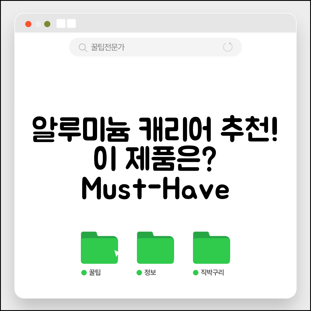 알루미늄 캐리어 추천, 어떤 제품이 좋을까요?
