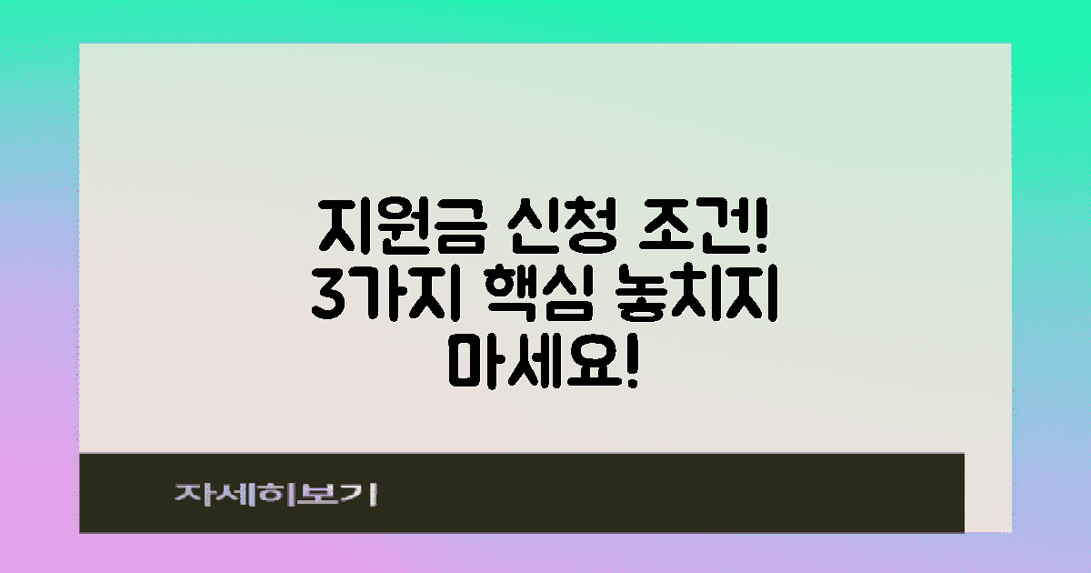 3가지 지원금 신청 조건