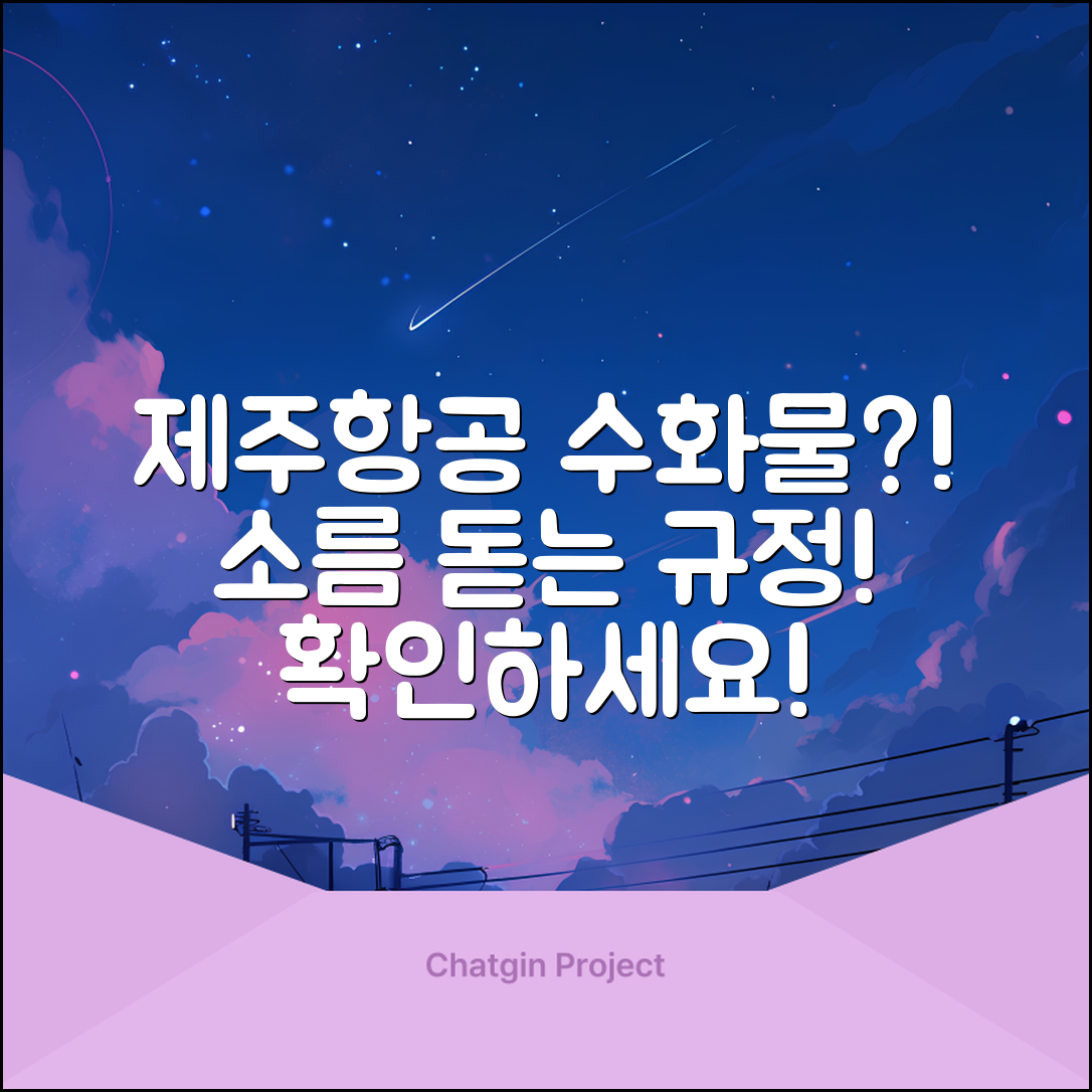 1. 소름 돋는 제주항공 수화물규정, 이럴 수가?!
