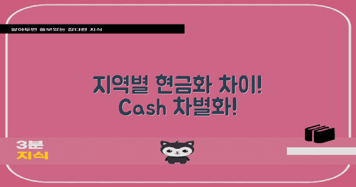 지역별 현금화 차이