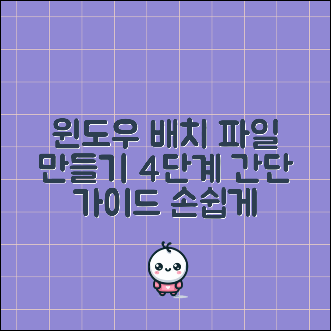 윈도우에서 배치 파일 만드는 방법 안내, 4단계 간단 가이드