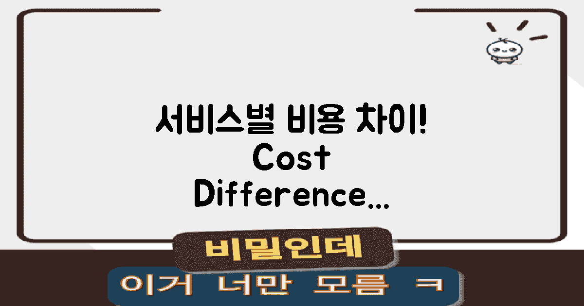 서비스 종류에 따른 비용 차이