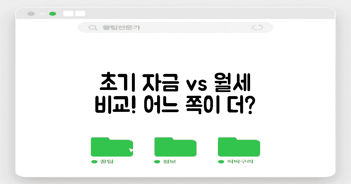 초기 자금 vs 월세 비교