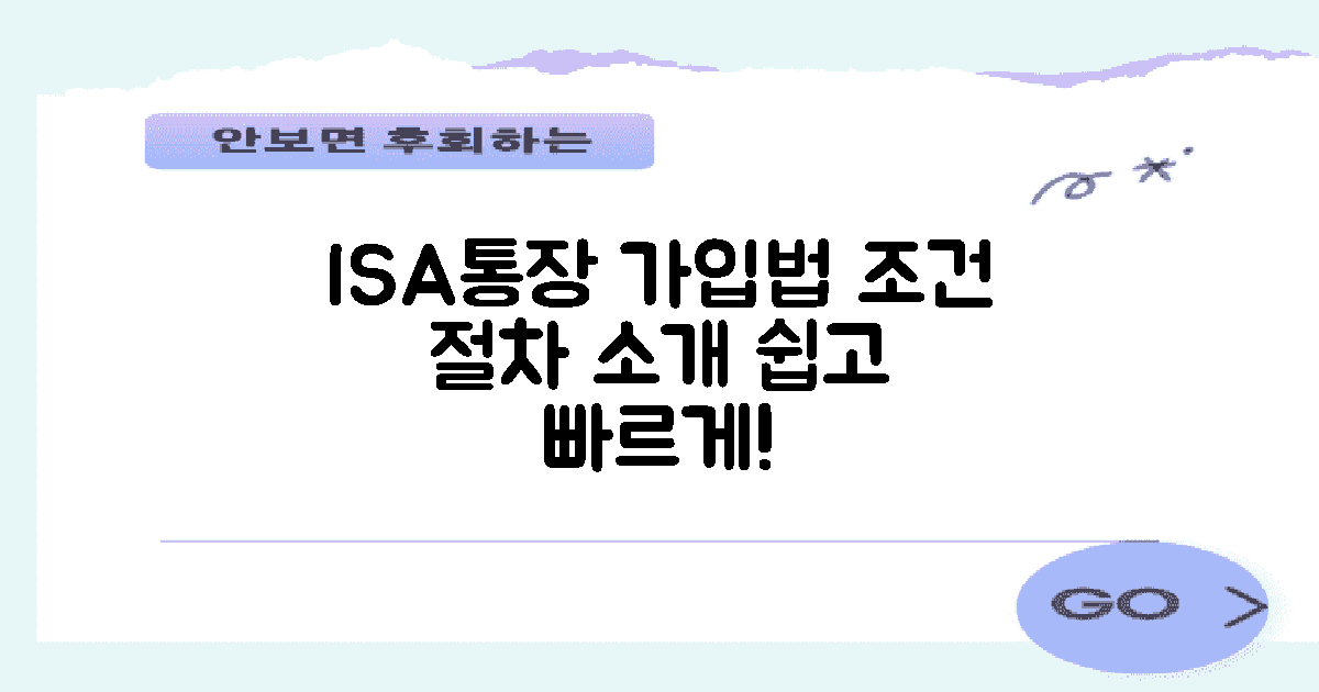 ISA통장 가입 조건과 절차