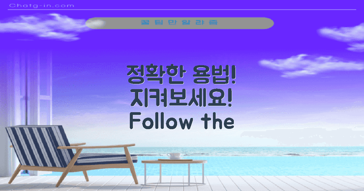 정확한 용법을 지켜보세요