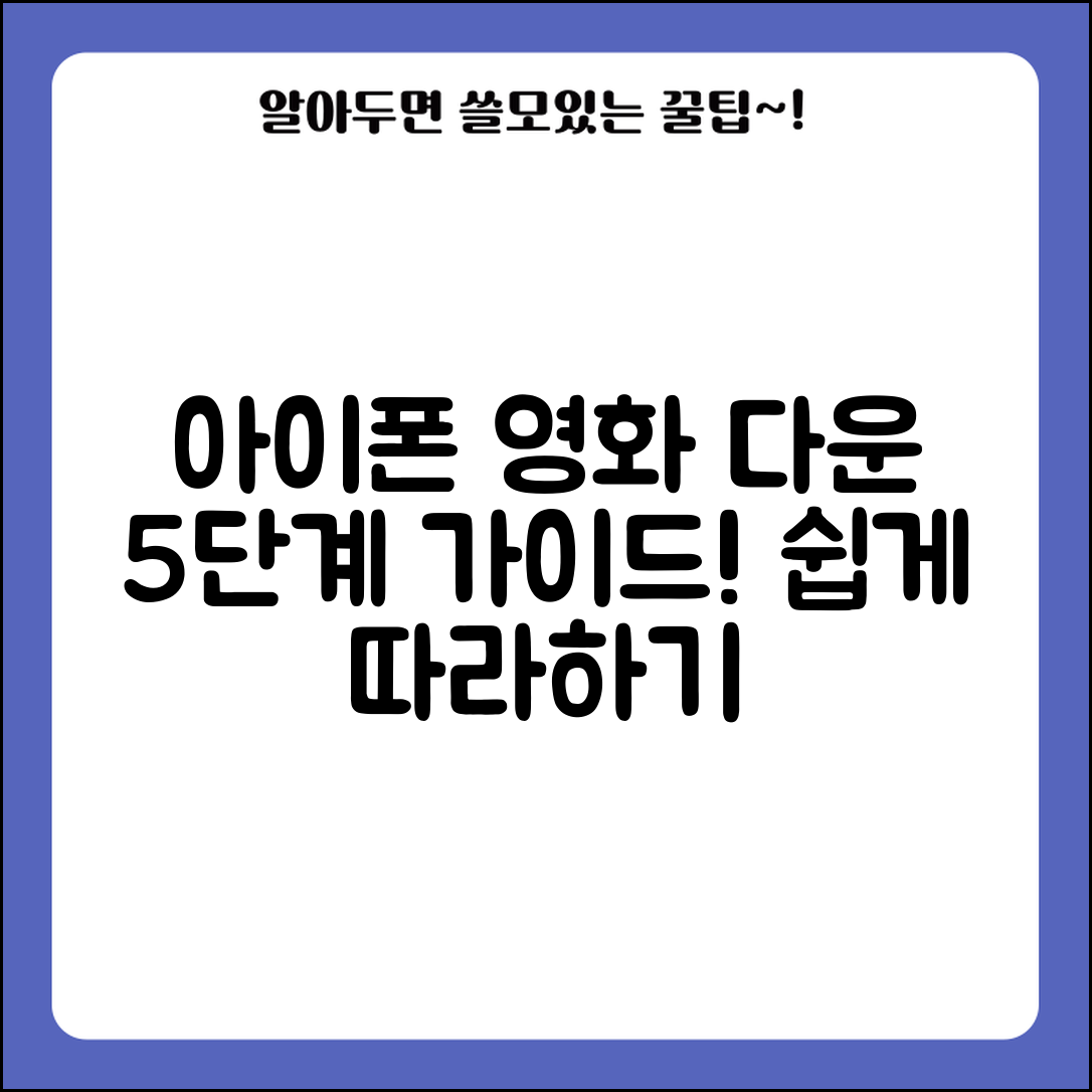 아이폰 영화 다운, 쉽게 따라하는 5단계 가이드